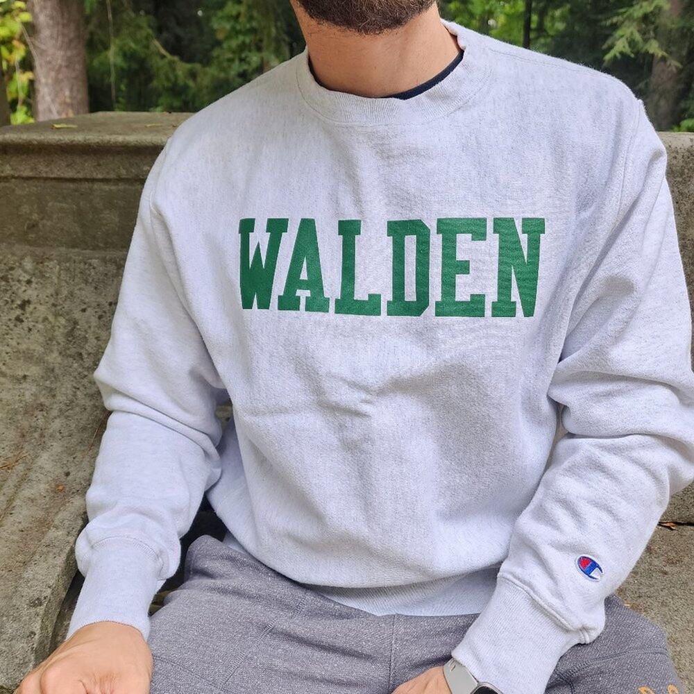 Walden University Champion Reverse Weave Gray Crewneck Sweater Medium